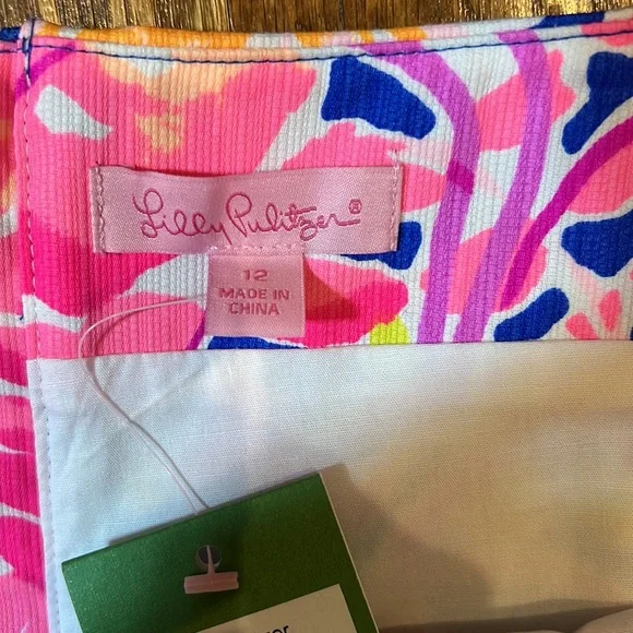 Lilly Pulitzer Marigold Skort Brilliant Blue Catch and Release size 12 NWT